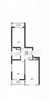 2-к квартира, вторичка, 62м2, 10/24 этаж