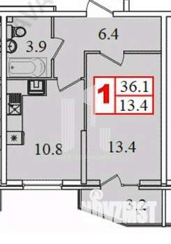 1-к квартира, вторичка, 36м2, 3/20 этаж