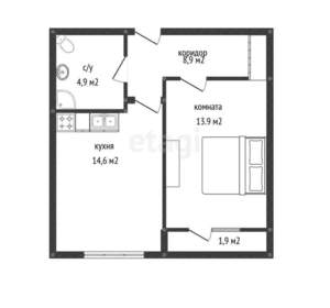 1-к квартира, вторичка, 42м2, 22/24 этаж