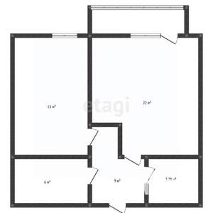 1-к квартира, вторичка, 56м2, 4/6 этаж