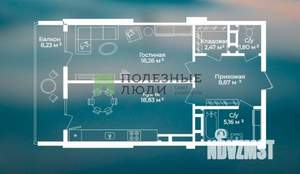 1-к квартира, вторичка, 58м2, 7/17 этаж