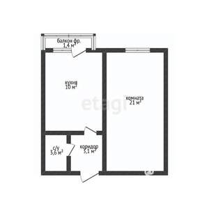 1-к квартира, вторичка, 38м2, 2/3 этаж