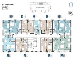 2-к квартира, строящийся дом, 58м2, 13/18 этаж
