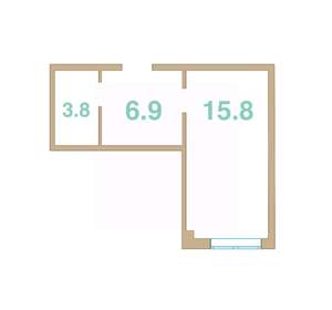 Студия квартира, вторичка, 27м2, 2/2 этаж