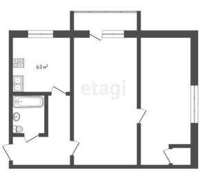 2-к квартира, вторичка, 41м2, 3/5 этаж