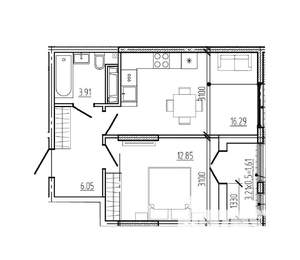 1-к квартира, вторичка, 41м2, 4/18 этаж