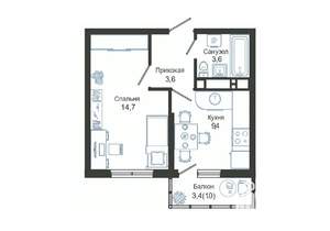 1-к квартира, вторичка, 32м2, 16/24 этаж