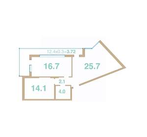 2-к квартира, вторичка, 66м2, 6/8 этаж