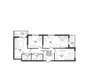 3-к квартира, вторичка, 80м2, 1/21 этаж