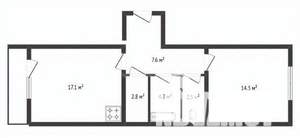 1-к квартира, вторичка, 49м2, 14/15 этаж