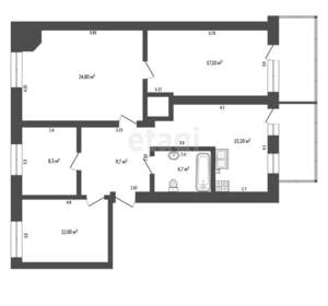 4-к квартира, вторичка, 92м2, 3/4 этаж