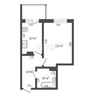 1-к квартира, вторичка, 38м2, 2/16 этаж
