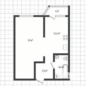 1-к квартира, вторичка, 45м2, 3/9 этаж