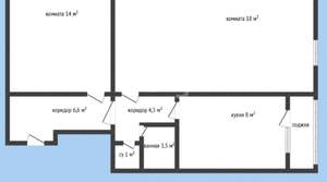 2-к квартира, вторичка, 56м2, 3/16 этаж