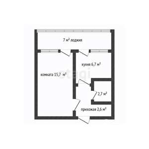 1-к квартира, вторичка, 28м2, 2/5 этаж