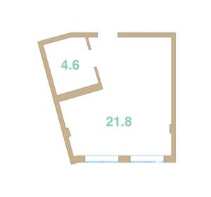 Студия квартира, вторичка, 26м2, 3/3 этаж