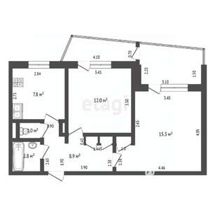 2-к квартира, вторичка, 48м2, 4/9 этаж