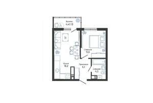 1-к квартира, вторичка, 40м2, 24/24 этаж