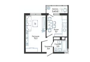 1-к квартира, вторичка, 33м2, 16/24 этаж