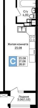 Студия квартира, вторичка, 29м2, 8/9 этаж