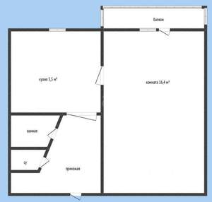 1-к квартира, вторичка, 30м2, 5/5 этаж
