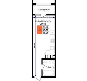 Студия квартира, вторичка, 26м2, 8/8 этаж