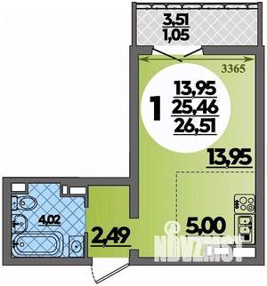 Студия квартира, строящийся дом, 27м2, 4/16 этаж