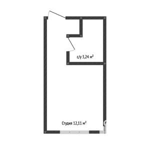 Студия квартира, вторичка, 15м2, 1/9 этаж