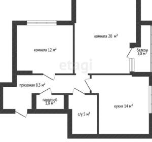 2-к квартира, вторичка, 64м2, 5/23 этаж