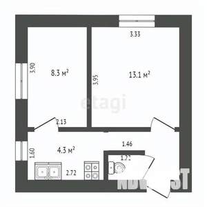 2-к квартира, вторичка, 30м2, 2/2 этаж