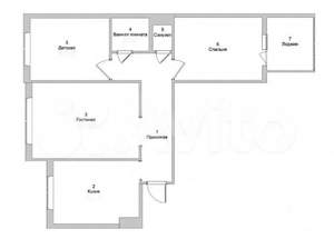 3-к квартира, вторичка, 63м2, 3/9 этаж