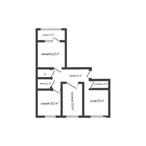 3-к квартира, вторичка, 63м2, 2/9 этаж