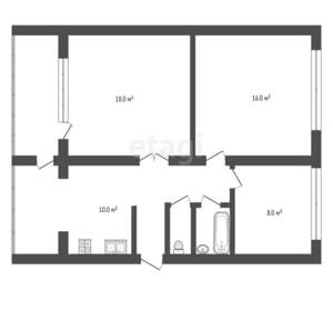 3-к квартира, вторичка, 65м2, 1/5 этаж