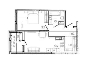 1-к квартира, вторичка, 48м2, 17/18 этаж