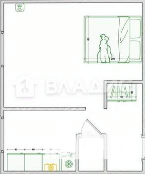 1-к квартира, вторичка, 28м2, 2/2 этаж