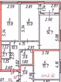 2-к квартира, вторичка, 63м2, 2/4 этаж