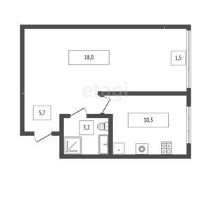 1-к квартира, вторичка, 37м2, 10/10 этаж