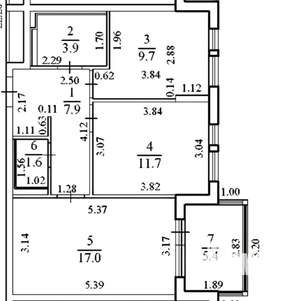 2-к квартира, вторичка, 52м2, 8/15 этаж