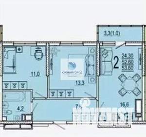 2-к квартира, вторичка, 56м2, 12/24 этаж