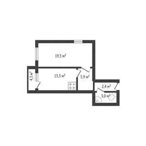 1-к квартира, вторичка, 44м2, 10/16 этаж
