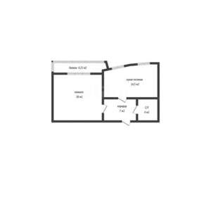 1-к квартира, вторичка, 47м2, 3/9 этаж