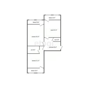 2-к квартира, вторичка, 65м2, 2/16 этаж