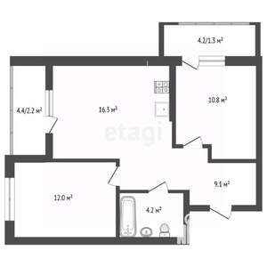 2-к квартира, вторичка, 59м2, 6/24 этаж