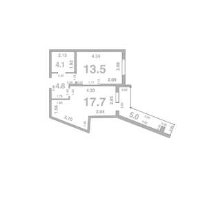 1-к квартира, вторичка, 45м2, 2/8 этаж