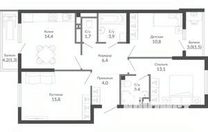 3-к квартира, вторичка, 76м2, 10/23 этаж