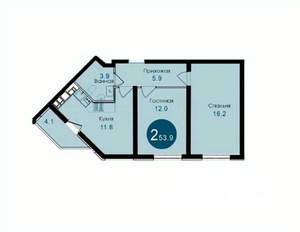 2-к квартира, вторичка, 54м2, 9/14 этаж