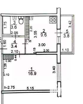 1-к квартира, вторичка, 34м2, 4/10 этаж