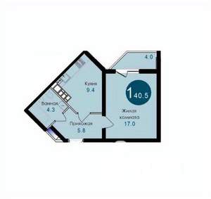 1-к квартира, вторичка, 41м2, 5/14 этаж
