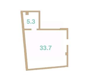 Студия квартира, вторичка, 39м2, 2/4 этаж