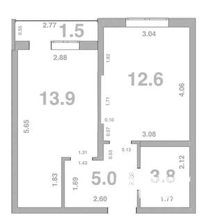 1-к квартира, вторичка, 38м2, 3/8 этаж